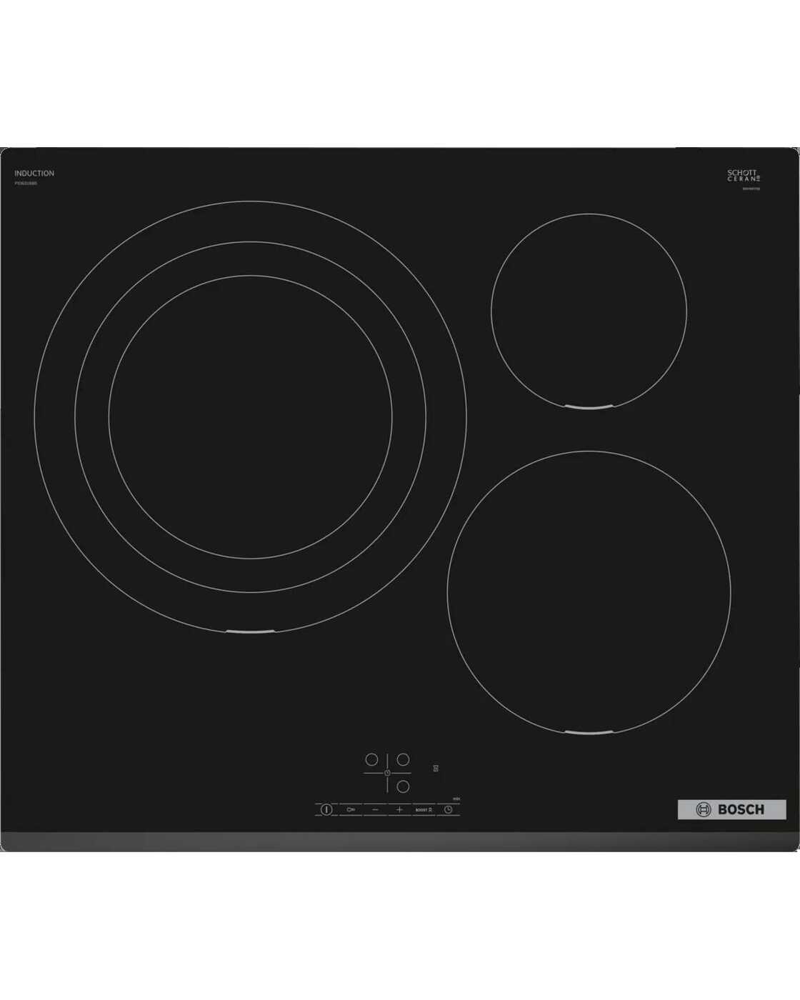 ENCIMERA BOSCH PID631BB5E 3FUEGOS INDUCCIÓN ZONA 32CM ENCIMERA BOSCH PID631BB5E 3FUEGOS INDUCCIÓN ZONA 32CM